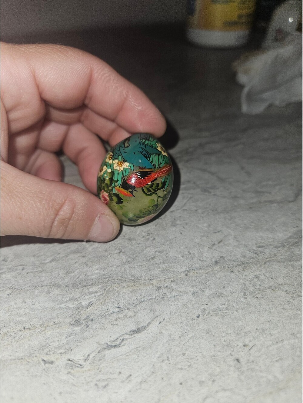 Painted rock egg